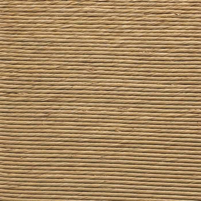 F1 · natural rush, hand-woven deck weave (Strand suspension gauge)