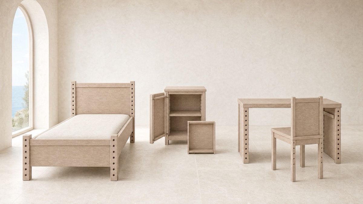 Grow — limed oak bored with bronze ring bushings.