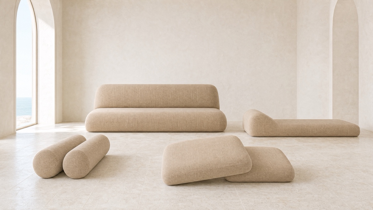 Loft — felted wool under wheat heavy linen.