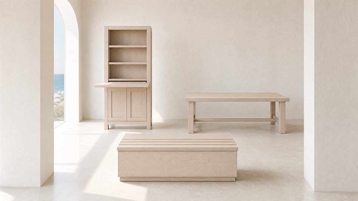 Measure — single-board limed oak, entirely unseamed.