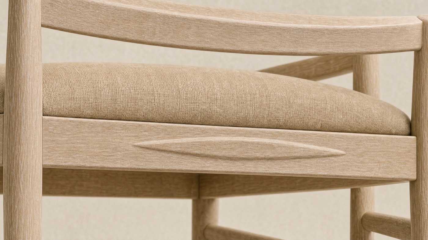Keel Arm Chair — the signature.