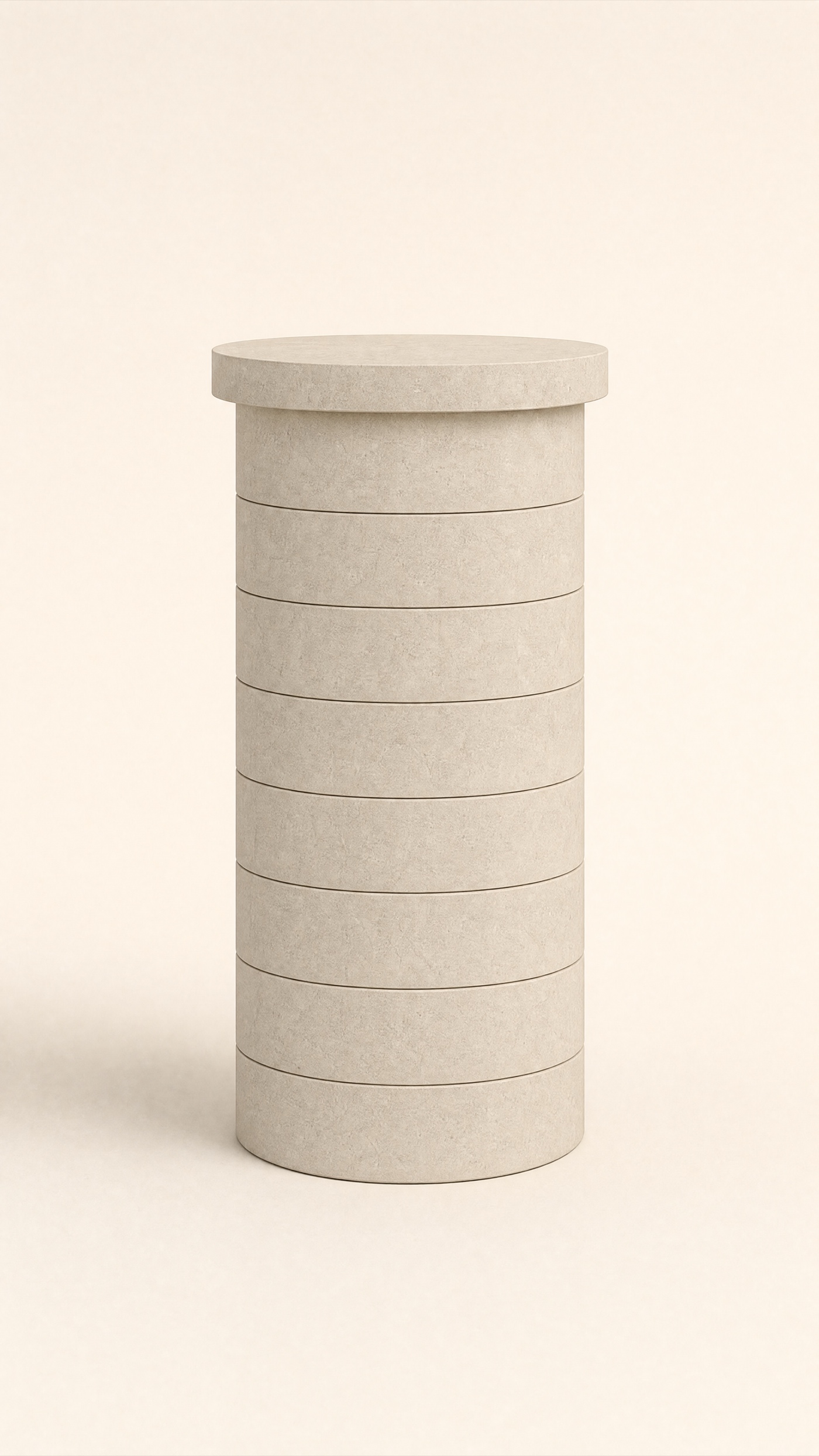 Drum Plinth — the full studio frame.