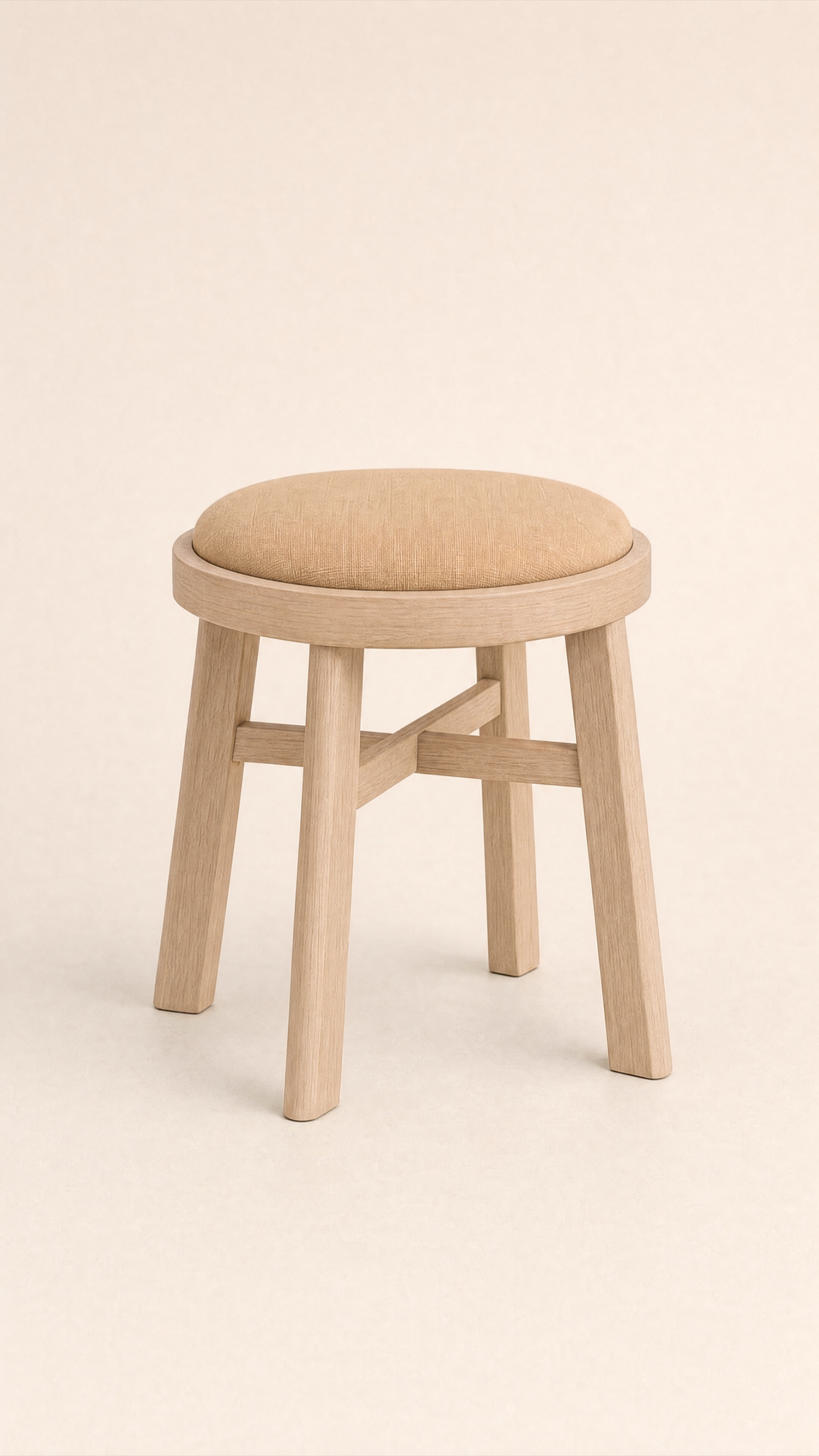 Halved Stool — the full studio frame.