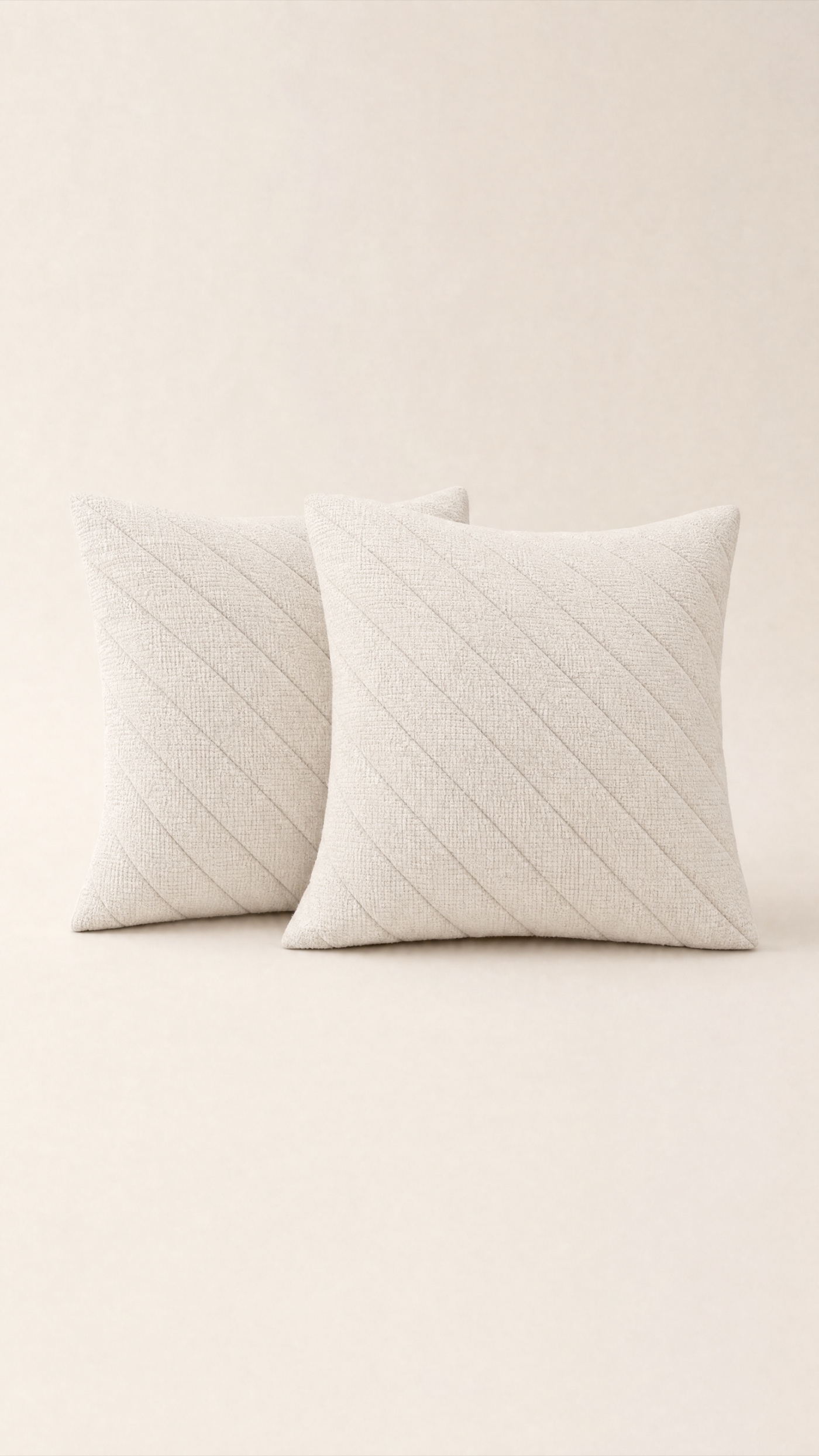 Channel Cushion Pair — the full studio frame.