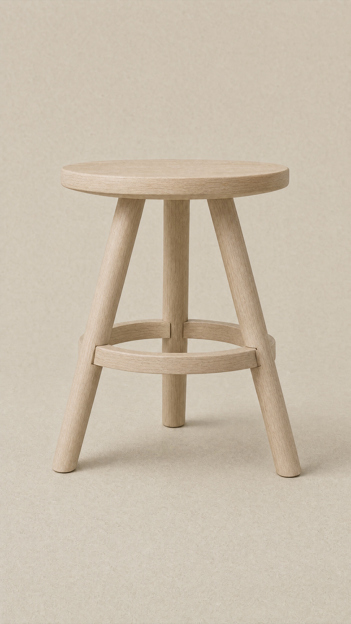 Splay Stool — the full studio frame.