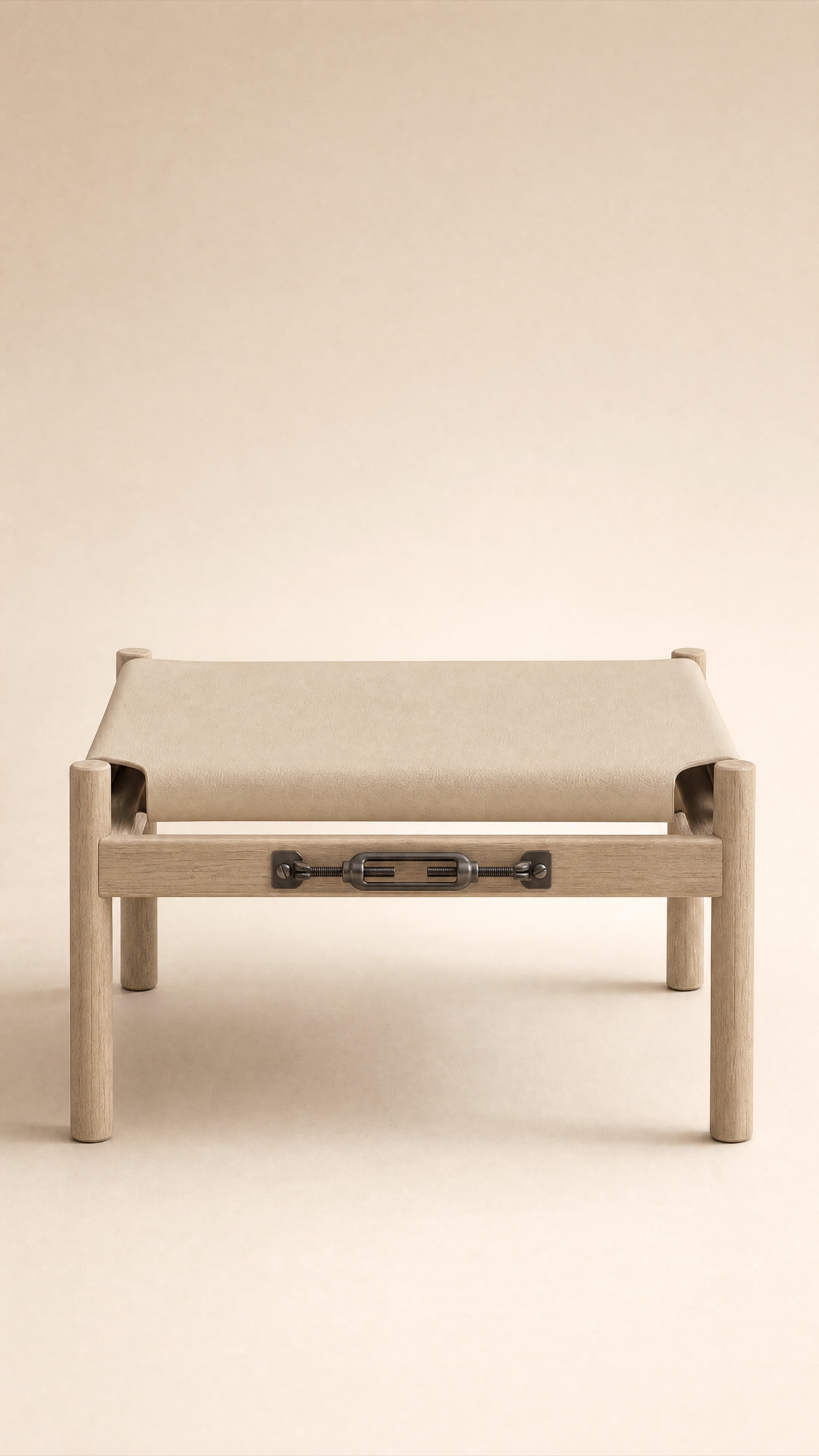 Turnbuckle Footrest — the full studio frame.