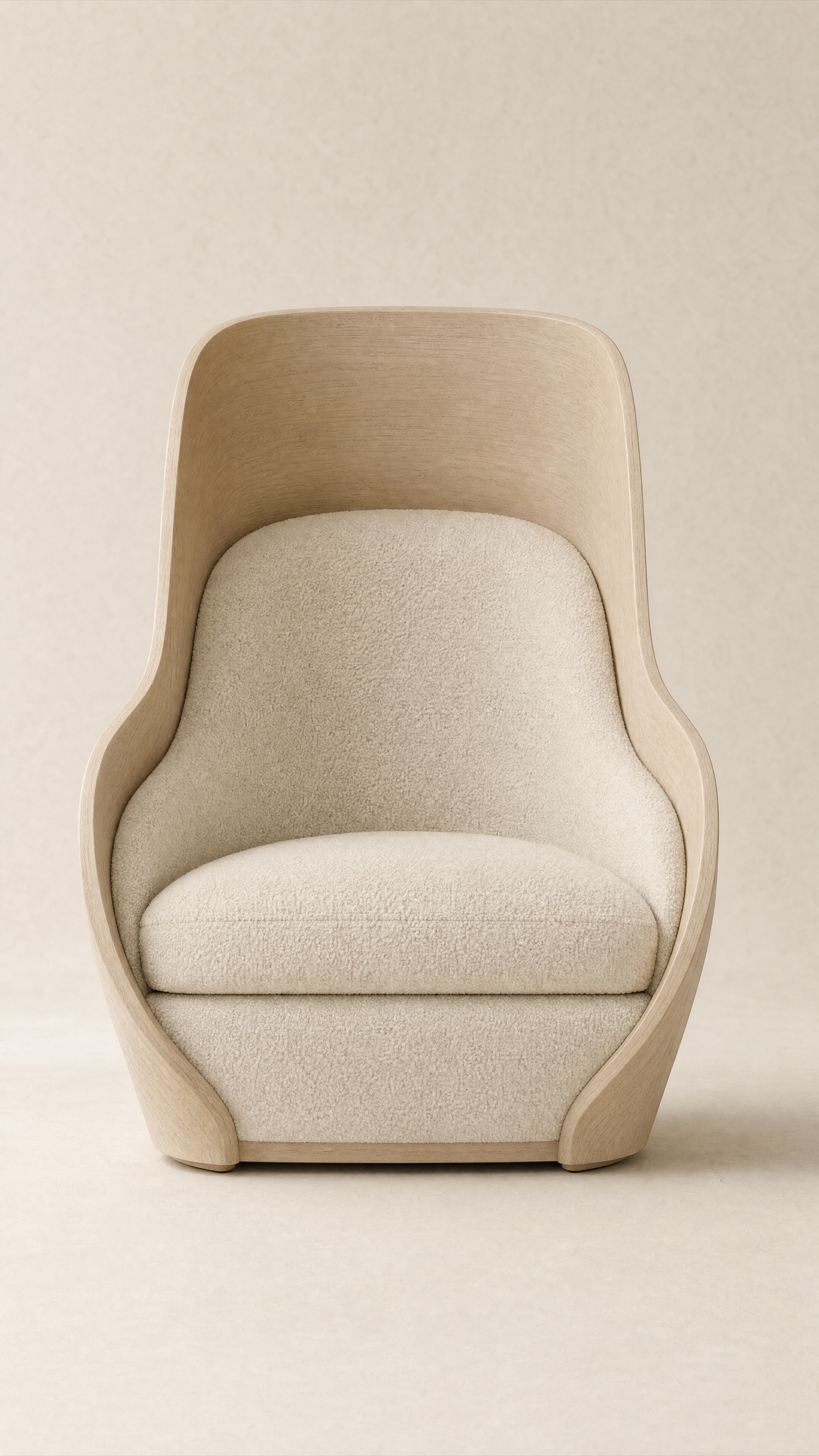 Cowl Chair — the full studio frame.