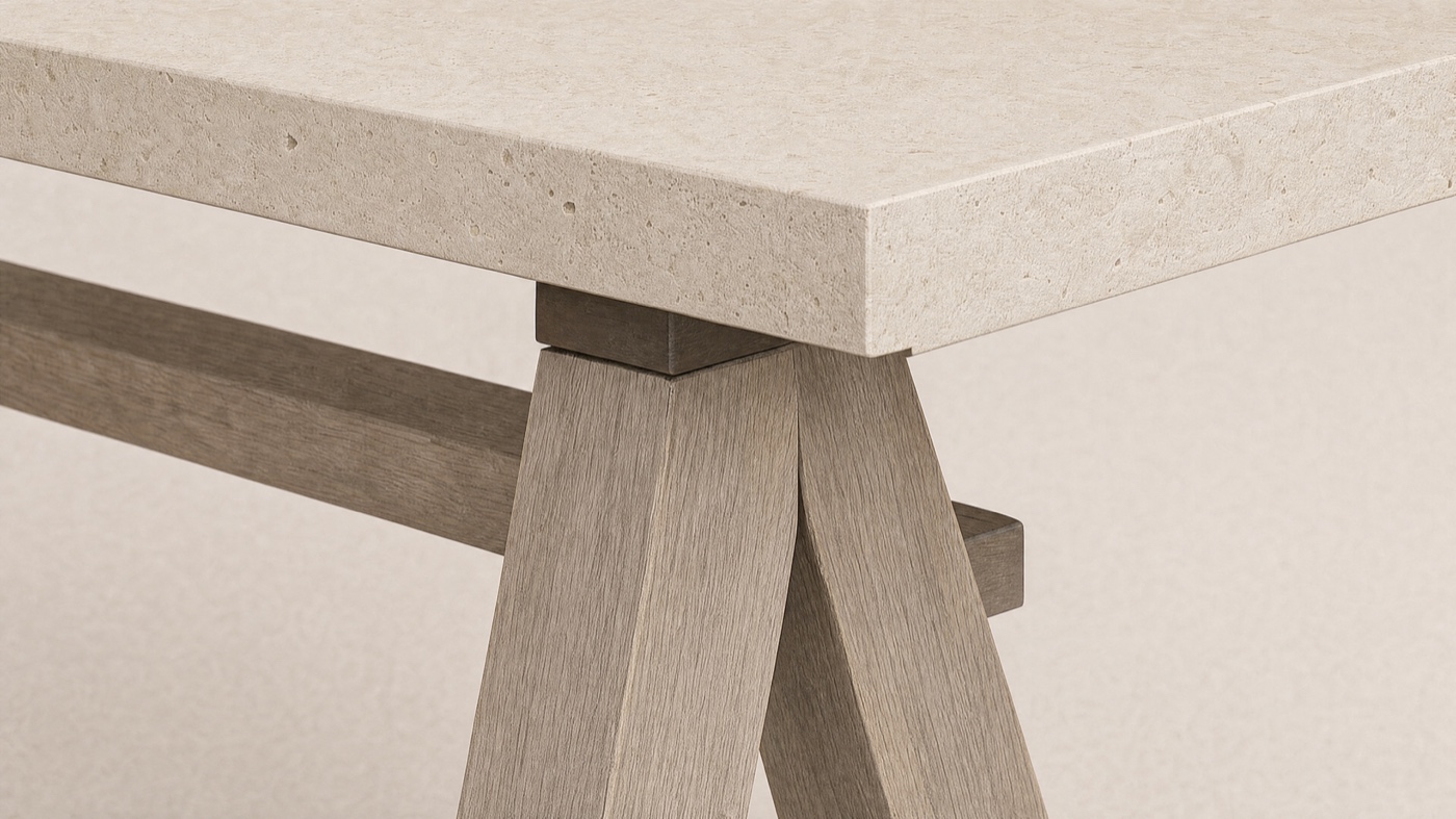Trestle Table — the leg.