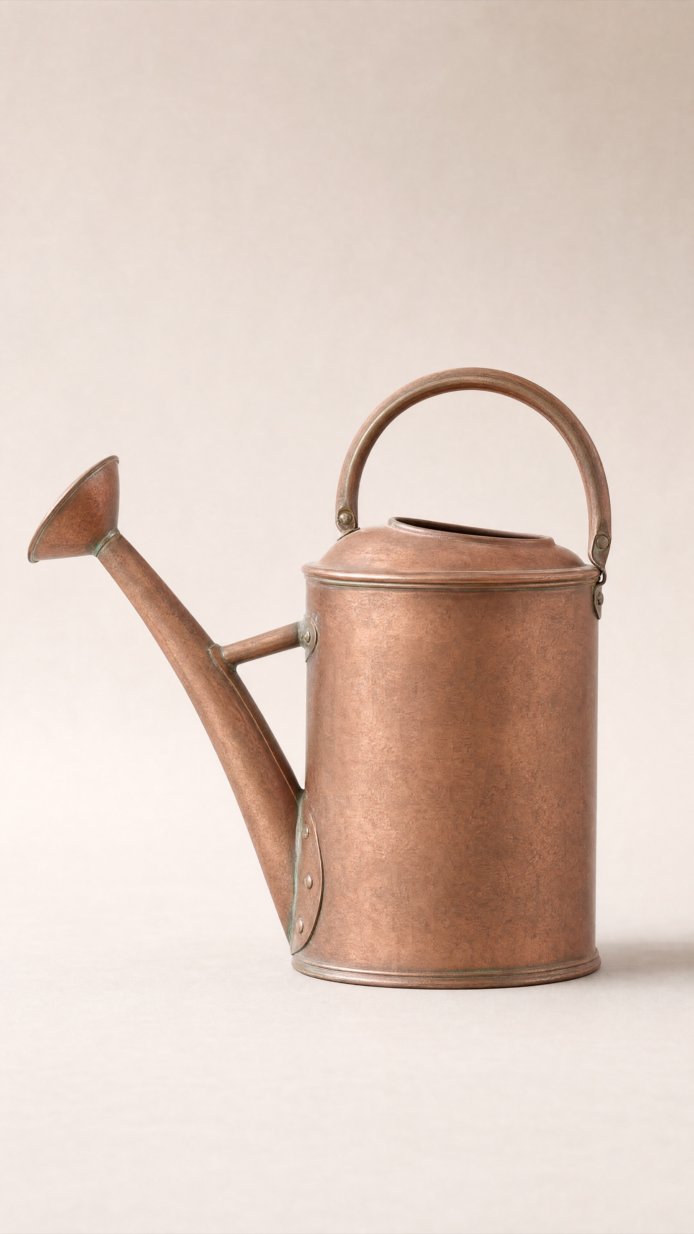 Verdigris Watering Can — the full studio frame.
