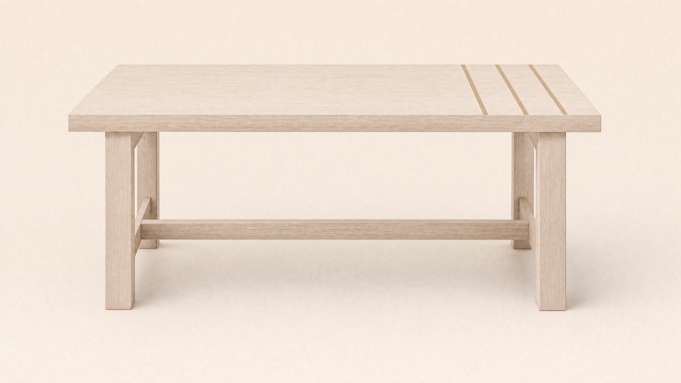 Measure Folding Table — in profile.