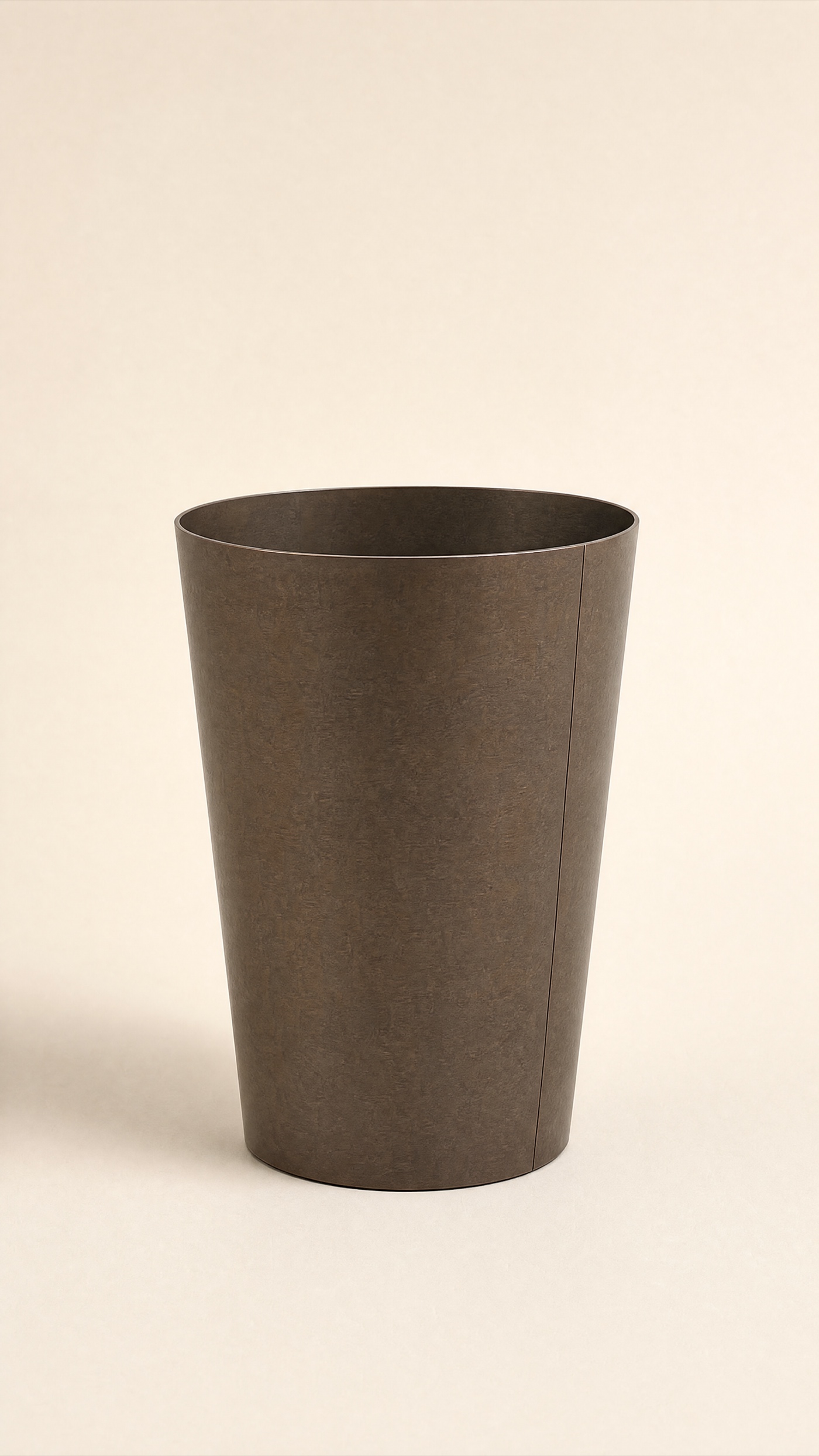 Bare-Edge Bin — the full studio frame.