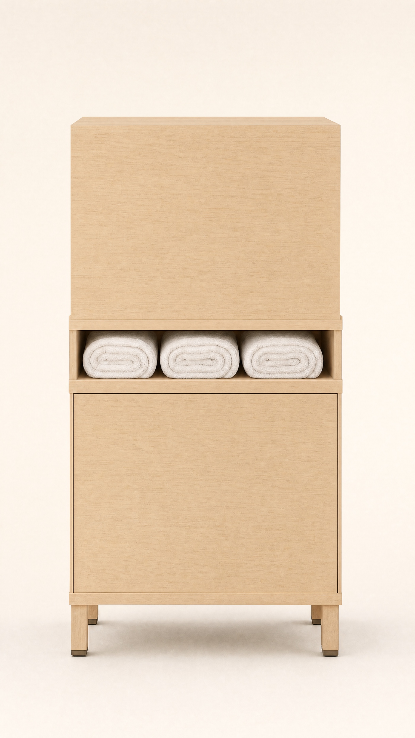 Hollow Towel Cabinet — the full studio frame.