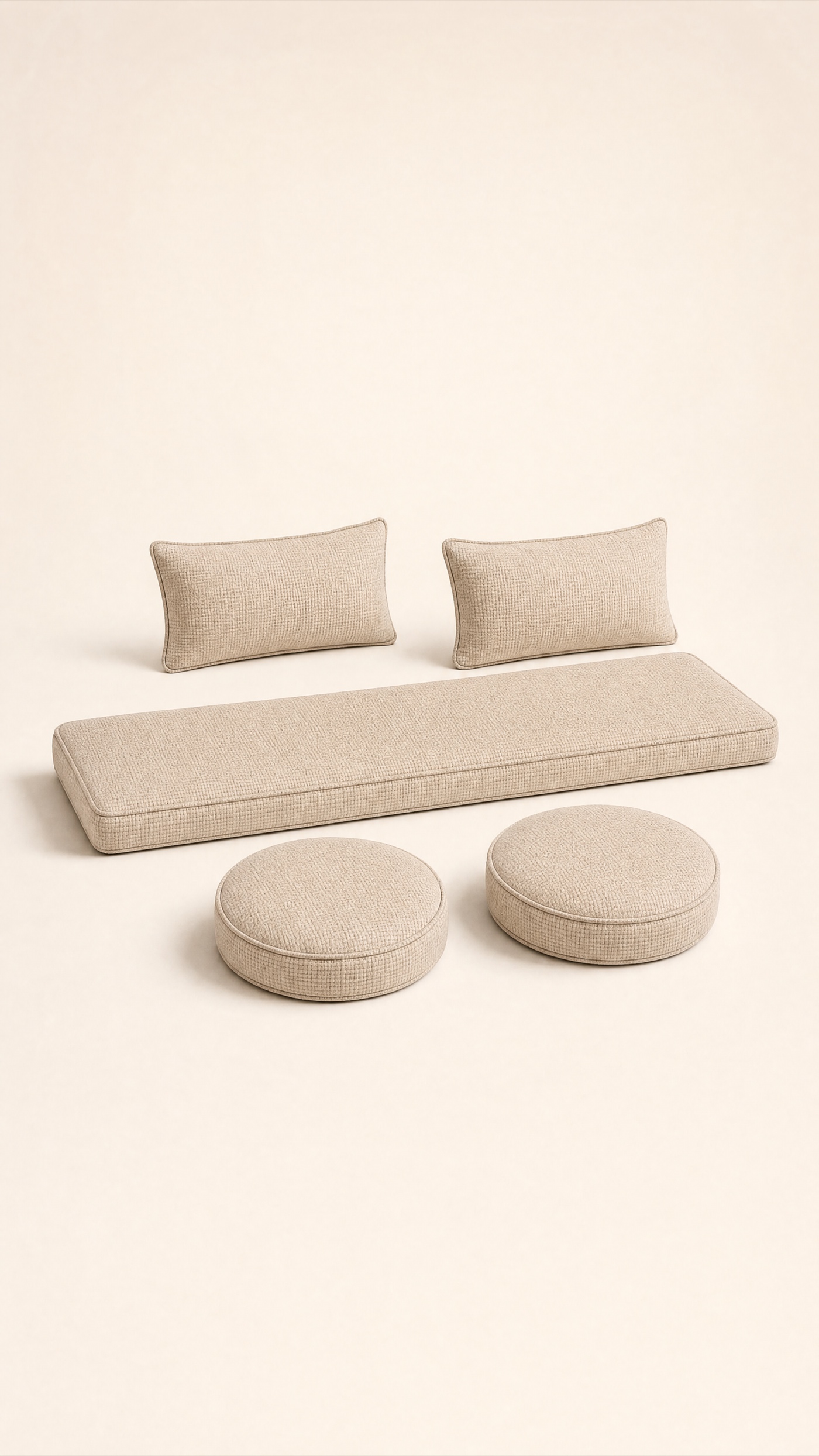 Court Cushion Program — the full studio frame.